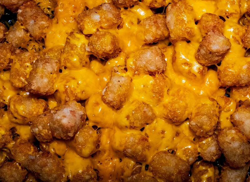 Cheesy Potato Puff Tater Tot Smash