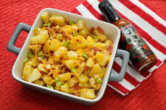Cheesy Sriracha and Bacon Potatoes