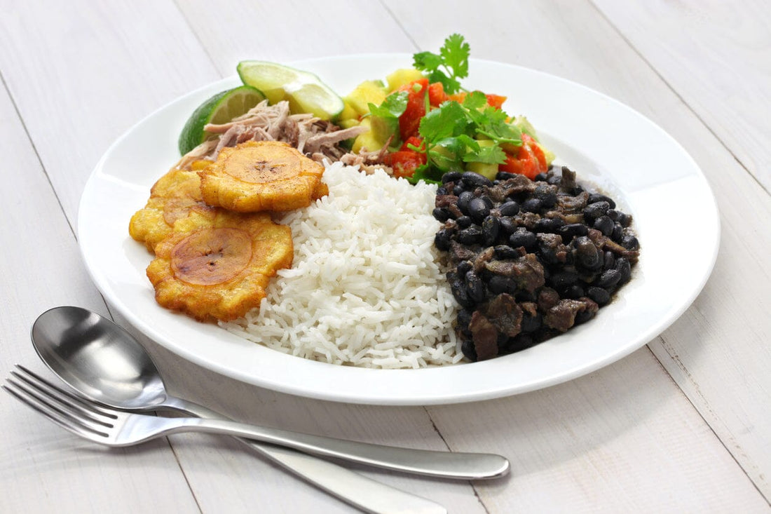 Cuban-Style Roasted Pork with Rice, Black Beans &amp; Sweet Plantains&nbsp;