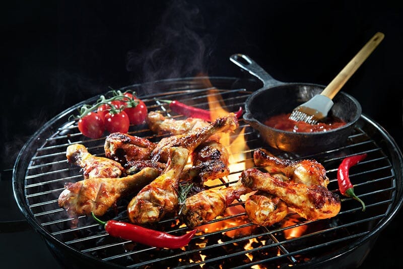 🔥🍗 Grilled Chicken Legs with Mad Dog 357 Pure Gold BBQ Sauce 💛🔥
