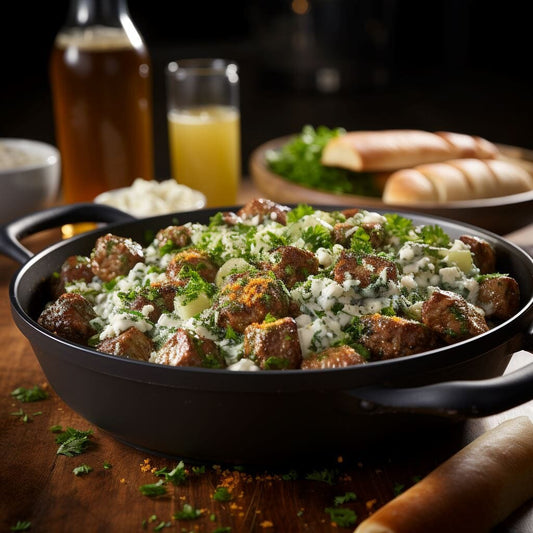 Mad Dog 357 Blazing Gyro Meatballs with Spicy Tzatziki