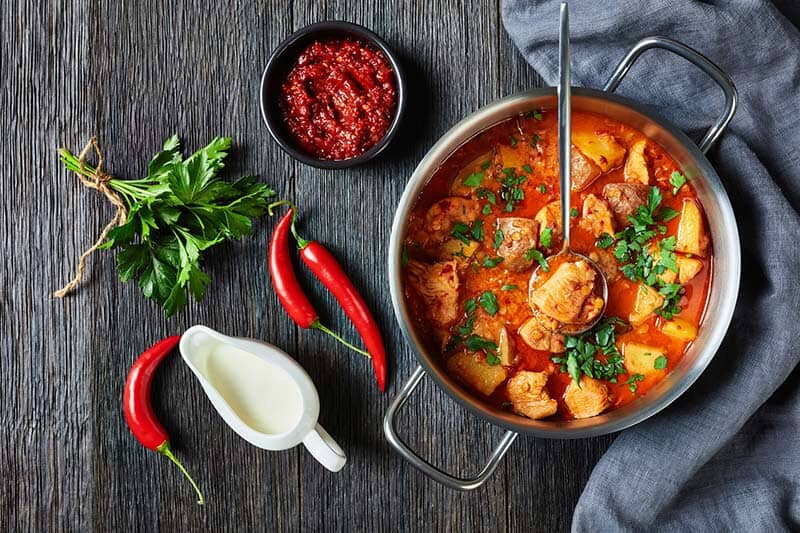 Mad Dog 357 Gold Edition Chicken Arrabbiata Stew with Lentils and Potato