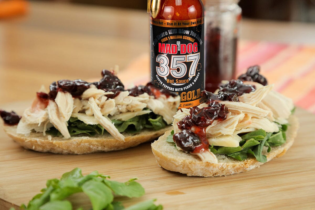 Mad Dog 357 Pure Gold Mango Peach Edition Spicy Turkey and Bacon Panini