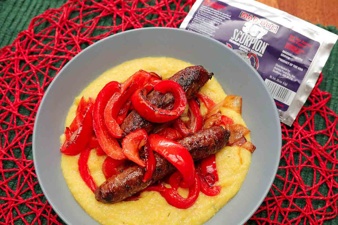 Mad Dog Sausage and Pepper Polenta