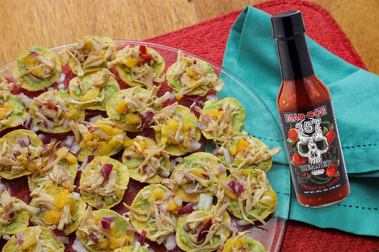 Mini Mad Dog Chicken and Mango Tostadas