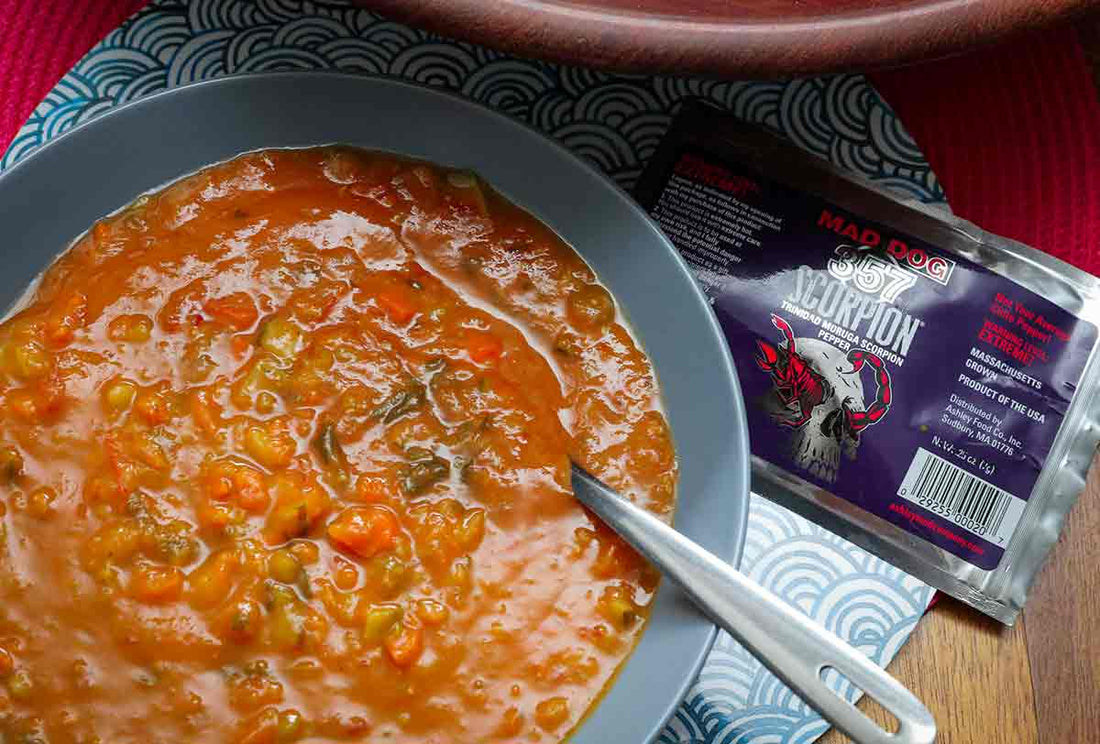 Seriously scorpion and vegetable soup